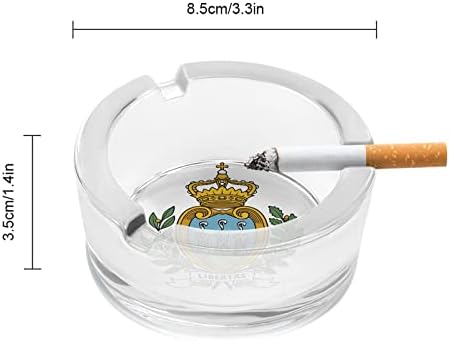 Герб на Република Сан Марино, Пепелник, Държач за Пури, Цигари, Стъклен Пепелник за Домашния Офис