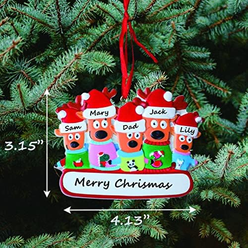 Персонални Коледни украси 2022, Обичай Членове на семейството на Елен от 1-5 Украса за Коледни елхи, Индивидуални Декорации за Коледната елха, Подарък за Приятелите на
