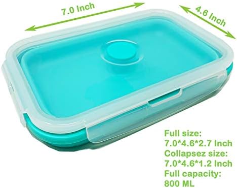 Комплект от 4 поставяне на силиконови съдове за съхраняване на продукти, кутия за остатъци от храна за кухня, кутии за bento-ланча, не съдържат BPA, безопасни за микровъл