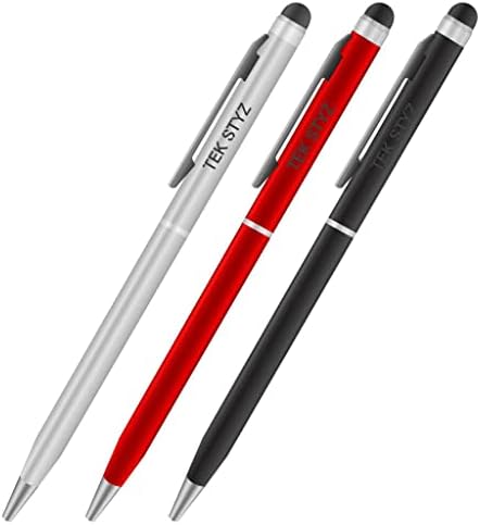 Професионален стилус за Asus ZenFone 2 Laser с мастило, с висока точност, свръхчувствителност, компактна форма за сензорни екрани [3 опаковки-черен, червен, сребрист]