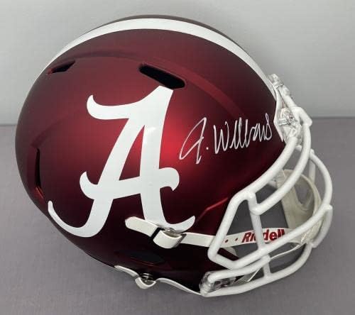Jameson Уилямс ПОДПИСА Голям Футболен каска Alabama Blaze с JSA COA - Каски NFL с автограф