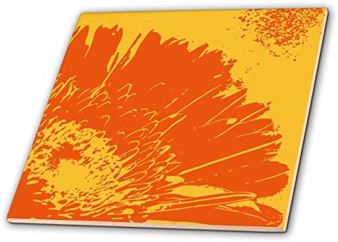 Стъклени плочки 3dRose ct_20567_7 orange в стил поп-арт Гербер маргаритка, 8 инча