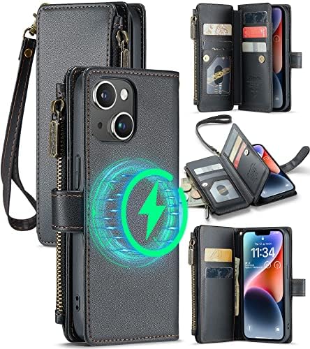 Чанта-портфейл FLIPALM за iPhone 14 Pro Max (6,7 ), калъф-за награда, съвместим с зарядно MagSafe устройство, калъф-гривна с цип
