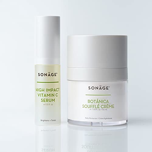 Sonage Skin Tone Correcting Duo | Осветляющая серум с витамин С и крем-суфле Botanica | Намалява появата на тъмни петна, изравнява цвета