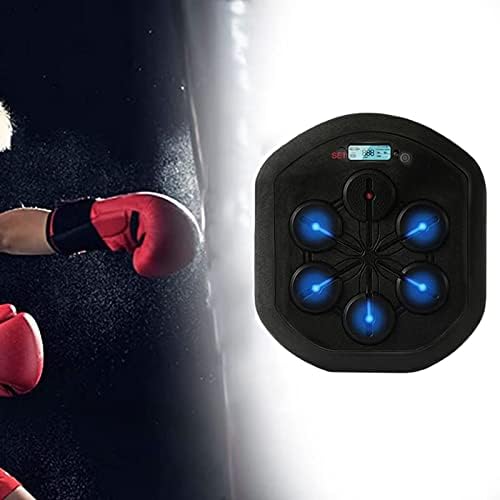 SMZGLANG Умен Боксовия треньор със светлини и музика, Монтиране на стена за Бокс, Електронен Екран, Стенни Цел за Боксови упражнения, Преносим, с монтиран на стената Бок