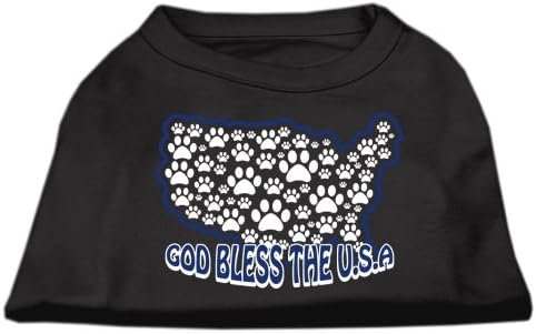 Mirage Pet Products 18-Цолови Тениски с Трафаретным принтом Бог да Благослови САЩ за домашни любимци, XX-Large, Черен