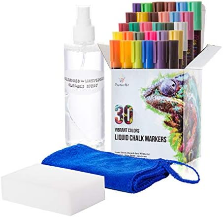 Течен Тебешир маркери Positive Art 30 цвята, Цветовете са Ярки, Живопис и Рисуване За деца и възрастни, Оформяне на прозорци