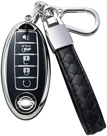 CHEZENHUI, Съвместим с Nissan, Калъф-ключодържател с Кожена каишка, Калъф за автомобилни ключове, Защитен калъф за Nissan Altima Измамник
