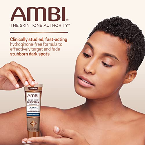 Крем Ambi Even & Clear Advanced Fade Cream, без хидрохинон, за лечение на хиперпигментация, Коректор устойчиви на тъмни петна, резултата