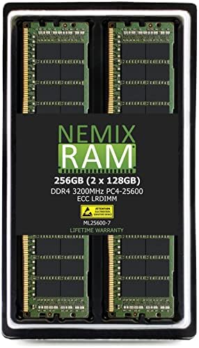 Актуализация сървър памет NEMIX RAM, 256GB (2x128GB) DDR4-3200 PC4-25600 ECC LRDIMM с намалена натоварване на сървъра, което е Съвместимо с стоечным сървър Dell PowerEdge R6515