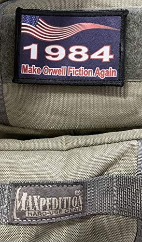 1984 Накарай фантастика Оруел Отново повиши бойният дух на Нашивкой Военно-тактически 2x3 рыжеволосые тениски. Произведено в САЩ