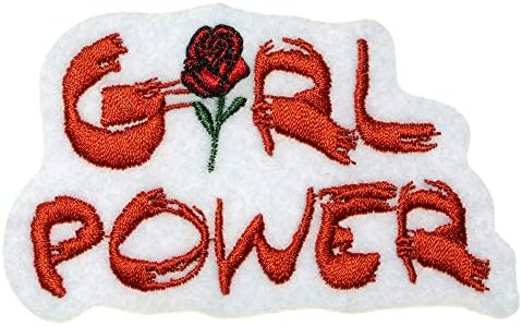 JPT - Girl Power Червена Роза Biker Рок, Хеви Метъл Скъпа Мультяшная Бродирана Апликация от желязо/Sew Ивици Икона Скъпа Нашивка с Логото