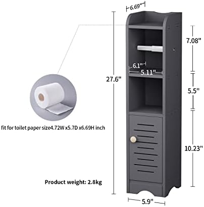Шкаф за съхранение в малка Самостоятелна стая GAKOV, Органайзер за Тоалетна хартия за Малък Ъгъл и Органайзер за Малка Баня, 4 Нива,
