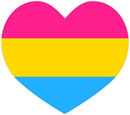 Приложимо Игра на думи Пансексуальный Флаг Гордост на Сърцето - Vinyl Стикер-Стикер Ширина 4 инча