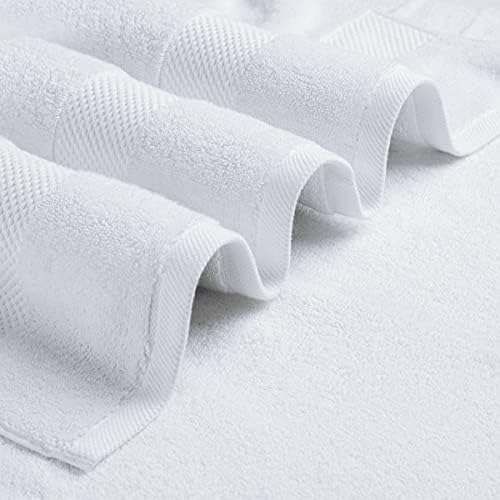 Бял Класически Луксозен Хлопчатобумажный Комплект Хавлиени кърпи от 4 части и комплект Кърпи за ръце от 6 части