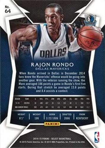 2014-15 Изберете баскетболната зала на 64 Район Рондо Далас Маверикс Официалната търговска картичка Панини America НБА