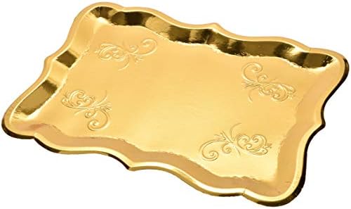 10 Златни Правоъгълни тави, употребявани за сервиране десертни маси 9 x 13 от натоварения за еднократна хартия картон елегантна