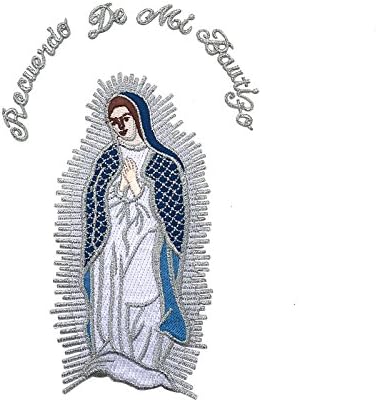 Цветна Нашивка за Кръщението на Дева Мария от Гуадалупе, Бродирани със Злато и сребро (сребро 7 x 5 с испански)