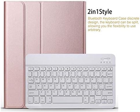 Samsung Galaxy Tab S5E 10,5 2019 Кожен калъф за клавиатура, 7 Цвята, тънък калъф от изкуствена кожа с подсветка, Безжична Поставка Bluetooth, свалящ за клавиатура SM-T720 SM-T725 T720 T725 (Розово