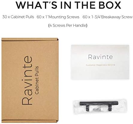 Ravinte 30 Опаковки 5-инчов Матов Черен чекмеджета за картотеки и 10 X 3-инчов Плоски Черни чекмеджета за шкафове