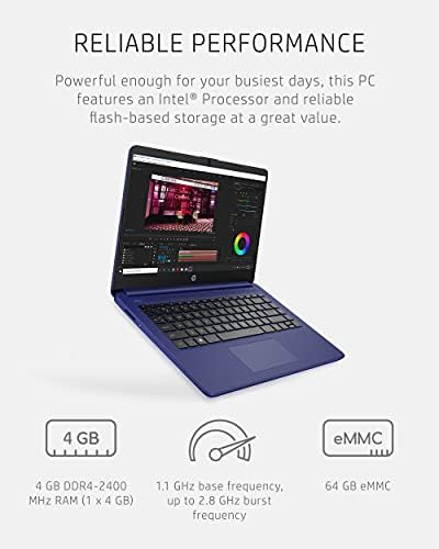 Лаптоп HP 14, Intel Celeron N4020, 4 GB оперативна памет, 64 GB памет и Tracfone Motorola Moto g Stylus, 128 GB, синьо - Смартфон