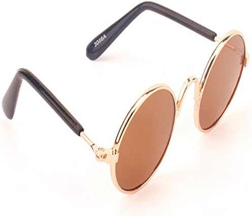 Модни цветни Слънчеви очила за кучета и котки noза домашни любимци, Слънчеви очила за защита на очите от ултравиолетовите лъчи (черен) (цвят: кафяв)