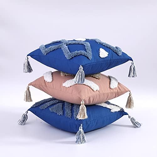 Калъфка JAHH с пискюли, Синьо-Розов калъф за възглавници, 45x45 см, Памучни Холщовые Калъфки за разтегателни дивана (Цвят: 45x45 см)