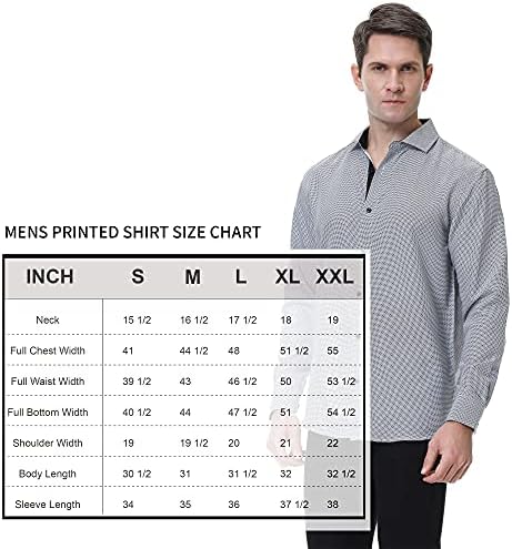 Мъжки ризи рокли WARHORSEE С дълъг ръкав Обикновена Засаждане С Принтом копчета