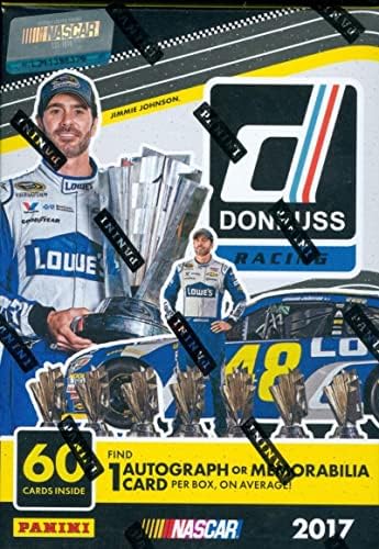 2017 Donruss НАСКАР Racing Заводска запечатанная кутия за blasters по 6 опаковки в кашон. 10 карти в тестето. Общо 60 карти. Отделете