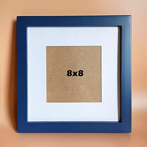 Рамки за картини KELE MODEL 8х8, синя рамка от масивна дървесина, пластмасова лента (лента трябва да се свали). Маса или Стена.Врата