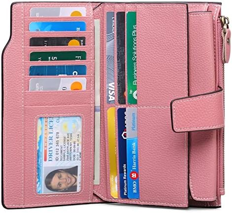 Дамски кожени портфейли SENDEFN, клатч с блокиране на RFID, държач за карти, дамска чанта с джоб с цип