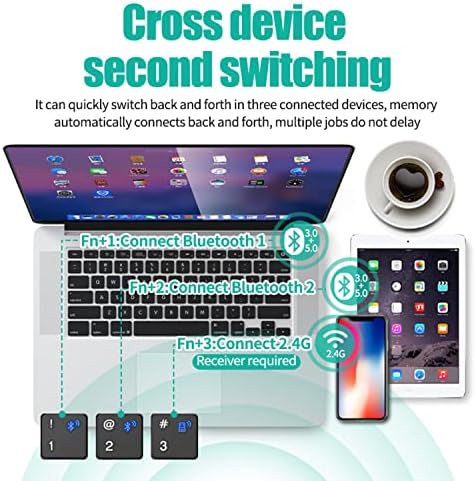 Комбинирана Безжична клавиатура и мишка 2.4 G Bluetooth, Мултифункционален Ультратонкая Комбинирана клавиатура и мишка с 12 Горещи клавиши за Windows, на вашия компютър, наст