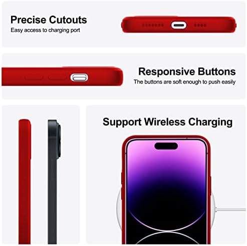 YSLBWLE е Съвместим с калъф за iPhone 14 Plus, Тънък калъф от течен силикон, устойчив на удари, Тънък, Тънък Калъф за телефон за