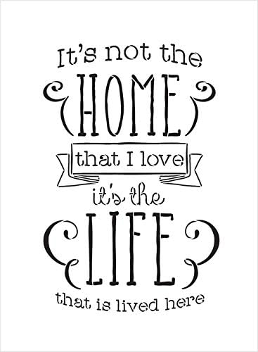 Шаблони Това не е дом, това е живот от StudioR12 | за многократна употреба шаблон от mylar | се Използва за colorization дървени табели - Палети - Възглавници - Декор за дома и семей?