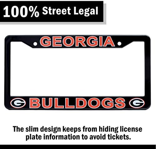 Калъф за рамка регистрационен номер EliteAuto3K Georgia Bulldogs – Черно – 12,25 x 6,25 - Идеалният подарък за любителите на спорта и на феновете – Тънък дизайн