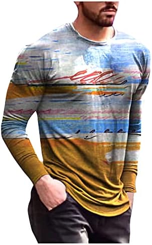 ZDFER Мъжки Потник, Блуза с дълъг ръкав, Тениски с кръгло деколте и 3D Принтом, Есен-Зима, Оборудвана Пуловер, Ежедневни Базови Тениски