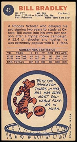 1969 Топпс 43 Бил Брадли Ню Йорк Никс (баскетболно карта), БИВШ играч на Никс Принстън