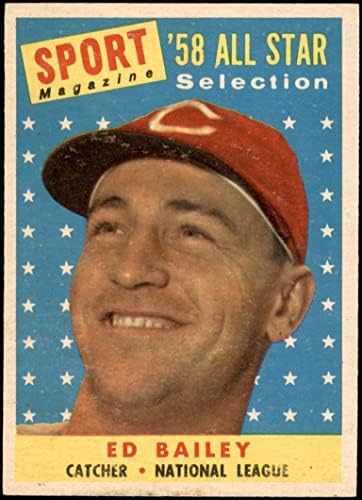 1958 Topps 490 All-Star Ед Бейли Синсинати Редс (Бейзболна картичка) EX/MT Maya
