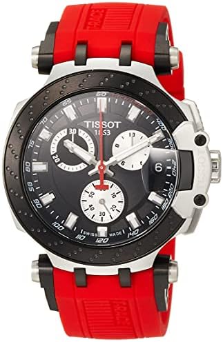 Ежедневни часовници Тисо Men ' s T-Race Quartz Chrono От Неръждаема Стомана, Ежедневни часовници Червен Цвят T1154172705100