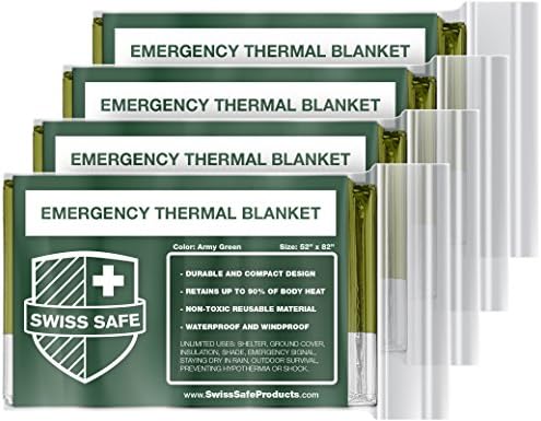 Швейцарски Безопасни аварийни термоодеяла от mylar + Бонус космическото одеяло от златно фолио. Предназначен за НАСА, на