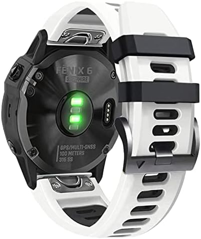 BNEGUV Нова 26 22 20 ММ и каишка за часовник Garmin Fenix 6X6 6s Pro 5S Plus 935 3 HR Watch быстросъемный силиконов каучук Easyfit на китката (Цвят: бял, размер: 22 мм, Fenix 6 Pro)