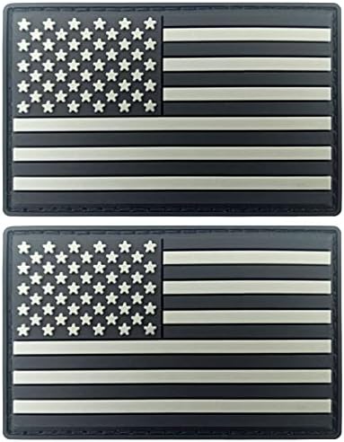 JBCD САЩ, нашивка с флага на сащ, тактическа Военна нашивка на САЩ - нашивка с цип кука и примка от PVC (2 опаковки)