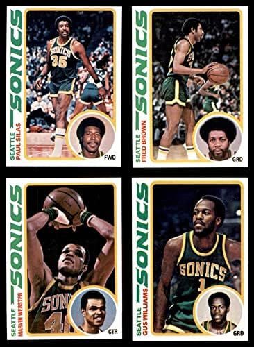 1978-79 Сет екип Topps Сиатъл Суперсоникс Сиатъл суперсоникс се (сет) в Ню Йорк + суперсоникс се