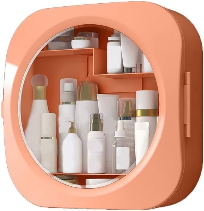 APBEAM Органайзер за грим, Стенен шкаф За съхранение на козметика, Без Перфорация, Рафтове за продукти За грижа за кожата