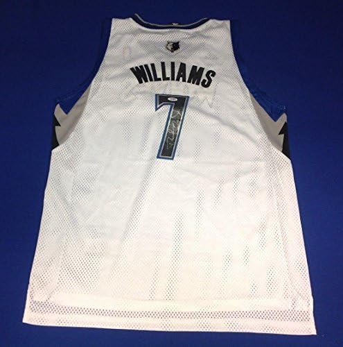Дерик Уилямс подписа договор с Минесота Тимбъруулвс на тениска Adidas PSA/DNA #AA54362 - Тениски НБА с автограф