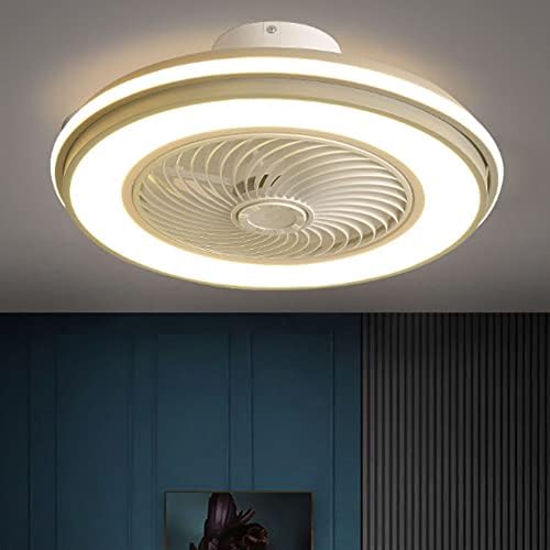 Вентилатор на тавана Wylolik с лека кръгла форма Модерен вентилатор на Тавана, без остриета с Дистанционно управление Интелигентна Led осветление с регулируема яркост
