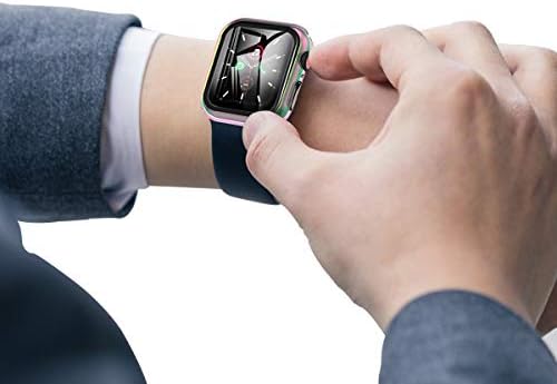 iTecFree 2 опаковки за Apple Watch Case 44 мм Вградено Защитно фолио за екрана, устойчив на удари Общ Защитен калъф-Броня със защитно