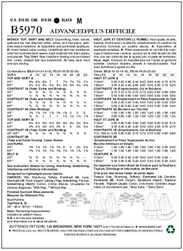 Шаблони за шиене потници и поли Butterick Patterns B5970 за момичета, размер на F5 (16-18-20-22-24)