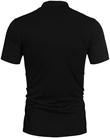 Poriff Мъжки Ежедневни Базова Тениска с високо Воротом, Оборудвана Пуловер, Леки Блузи С Къс Ръкав