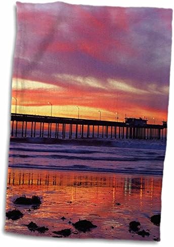 Кърпи на пирса 3dRose Florene Sunset - Виолетово-Жълти n Orange Sunset n (twl-44767-1)